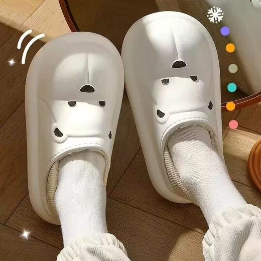 【暖出圈的抱抱熊🔥EVA防水保暖棉鞋】告别湿鞋烦恼「轻松打理易清洗」松紧后跟穿脱方便，可脚踩/一鞋两穿，防滑加绒加厚保暖，包头包跟厚底可爱棉拖鞋L 商品图2
