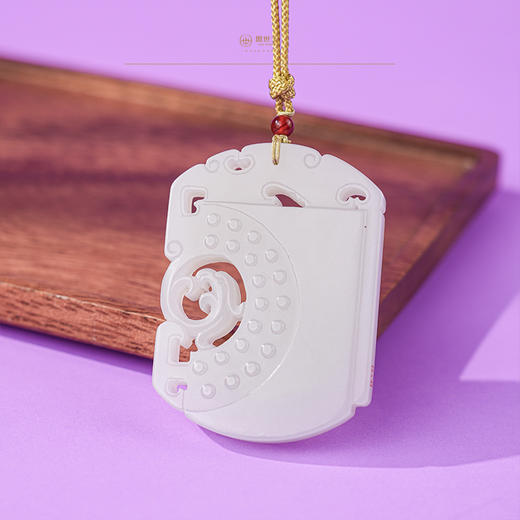 新疆国玉盟世玉白玉挂件对牌（凤）【带证书·顺丰物流】 商品图0