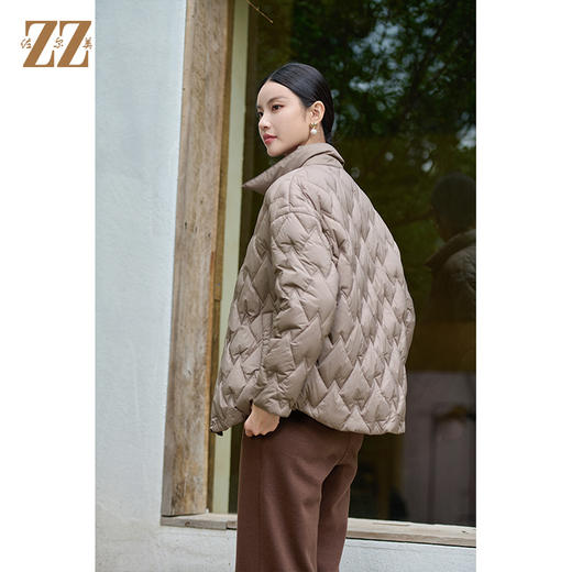 佐尔美冬季新款 气质时尚菱形格羽绒服女新年礼M44YY11 商品图2