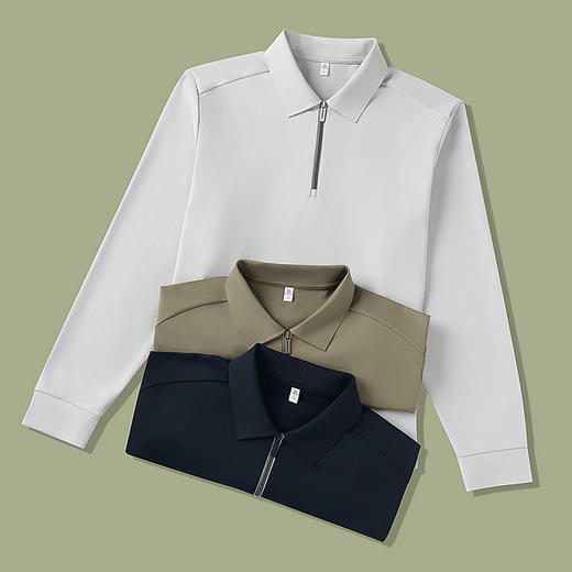 【抑菌&抗静电】圣得西男士高弹卫衣2025秋新款拉链翻领针织上衣 商品图11
