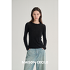 MAISON CECILE 三色/修身显瘦百搭分割设计水溶羊毛长袖打底衫 商品缩略图3