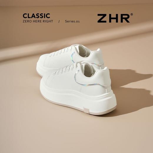 ZHR则则经典厚底小白鞋2025秋季百搭运动休闲板鞋舒适内增高女鞋 商品图3