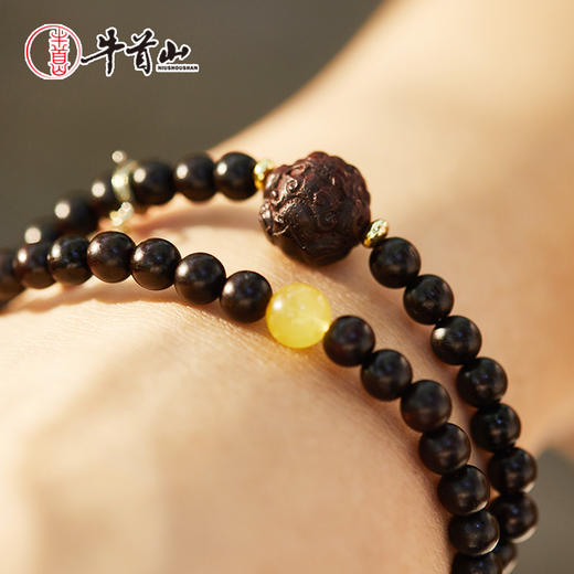 牛首山文创紫檀招财貔貅双圈手串女生生日礼物送爸爸实用节日礼物 商品图0