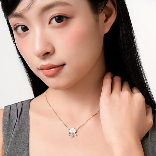 KADER卡蒂罗冰晶云朵项链女S925银小众设计感锁骨链生日礼物送女友送闺蜜 商品图4