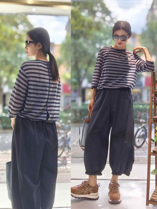 54C321时尚休闲经典条纹两件套套装 商品图2