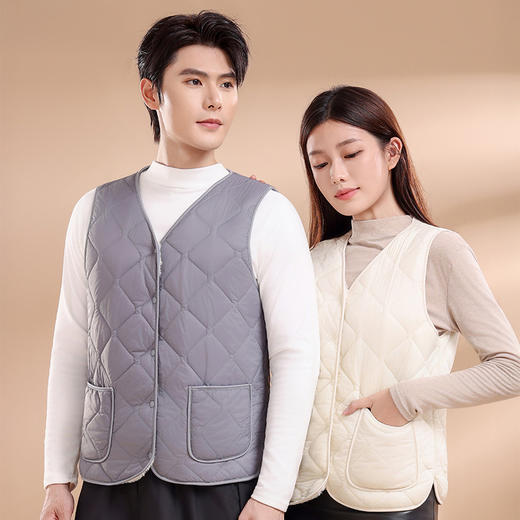 “特价清仓”嘉瑞祥 轻暖情侣款 绵羊毛马甲 经典百搭 手感细腻 轻盈质地 保暖性佳 商品图1