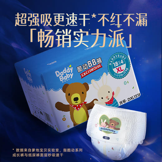 【会员尊享积分兑换】| 爹地宝贝拉拉裤酷动BB裤超薄透气婴儿尿不湿。1000积分+66元，兑换1箱 商品图1