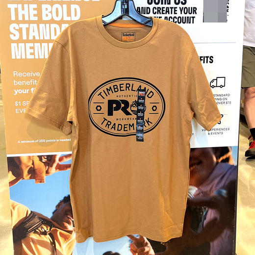 Timberland/添柏岚 PRO 男士夏季纯棉胸前印花透气休闲短袖T恤 商品图0