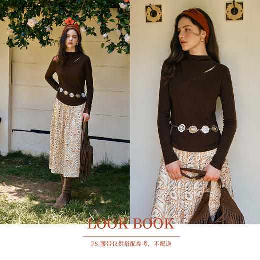 OLrain欧芮儿设计感镂空显瘦半高领针织打底衫女秋季2025新款上衣 商品图2