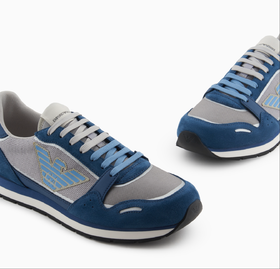 Emporio Armani 男士经典百搭网眼真皮运动休闲鞋 12431