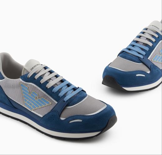 Emporio Armani 男士经典百搭网眼真皮运动休闲鞋 12431 商品图0