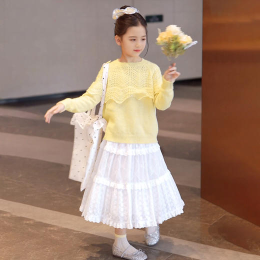 甜美镂空花纹针织衫 商品图1