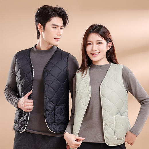 “特价清仓”嘉瑞祥 轻暖情侣款 绵羊毛马甲 经典百搭 手感细腻 轻盈质地 保暖性佳 商品图2