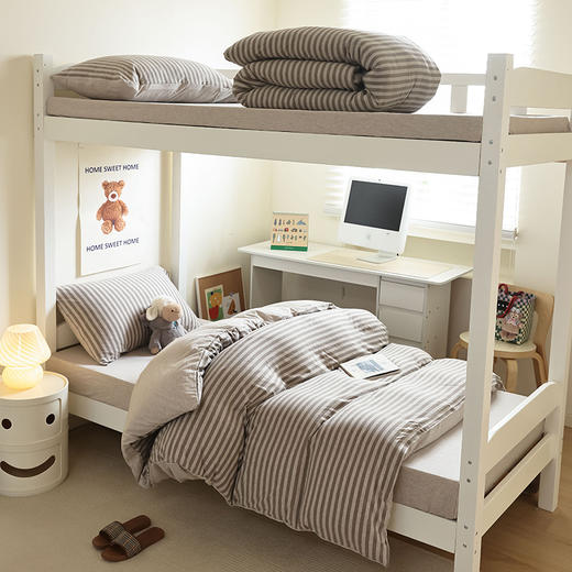 【天竺棉学生三件套】天竺棉学生三件套条纹纯色学生宿舍床品件套全棉纯棉 商品图1