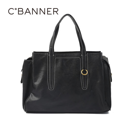 千百度冬季手工缝线搭配柔软革面女包A25595018 商品图0