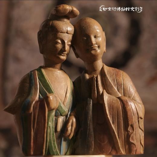 麦积山石窟菩萨与比丘“窃窃私语”彩塑冰箱贴创意礼品甘肃纪念品 商品图4