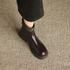 阿么手工女鞋英伦风针织毛线筒圆头短靴新款透气百搭及踝靴3.5CM 商品缩略图2