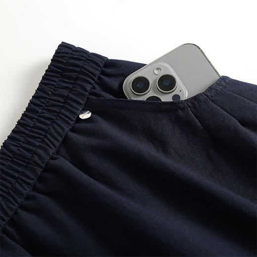 QYM 2588-Y花苞灯笼裙松紧高腰半身裙时尚口袋中长裙 商品图3