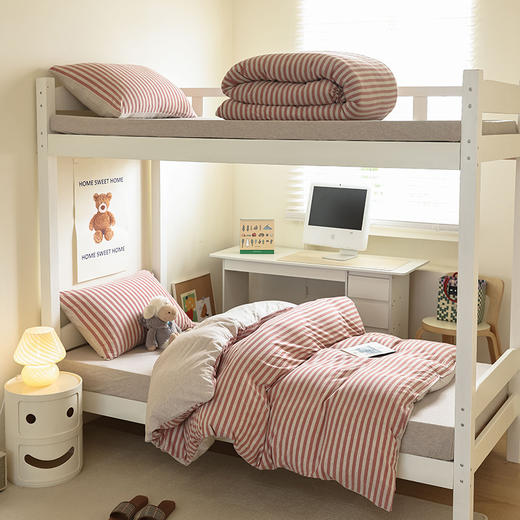 【天竺棉学生三件套】天竺棉学生三件套条纹纯色学生宿舍床品件套全棉纯棉 商品图4