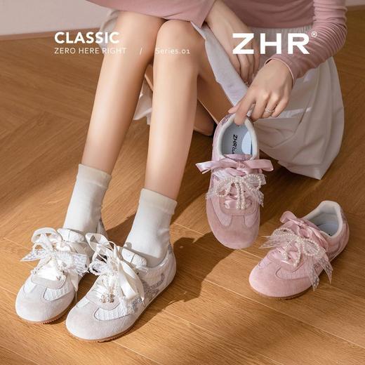 ZHR厚底增高德训鞋女春秋新款透气舒适休闲女鞋耐磨轻便阿甘鞋女 商品图1
