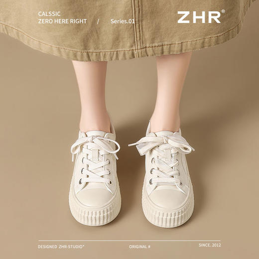 ZHR则则厚底小白鞋女时尚轻便板鞋2025春季爆款ins百搭休闲运动鞋 商品图8