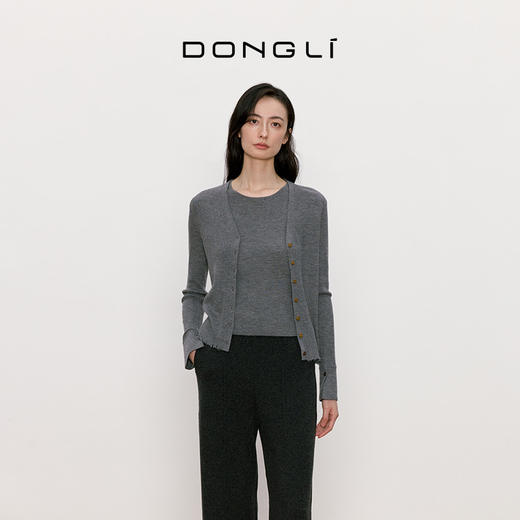 东黎 • 我不被驯化 华尔街 山羊绒女士V领长袖开衫 5018 商品图4