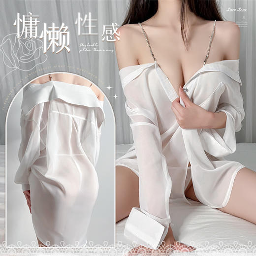 【情趣内衣】霏慕 水钻肩带两穿衬衫 性感睡裙6587 商品图8