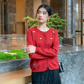 奢姿大码女装2025秋季时尚立体装饰上衣胖妹妹气质减龄长袖针织衫9653669903