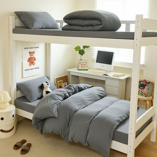 【天竺棉学生三件套】天竺棉学生三件套条纹纯色学生宿舍床品件套全棉纯棉 商品图3