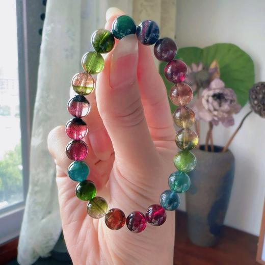 8.5mm单圈浓颜彩虹碧玺手串 商品图0
