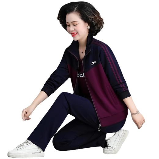 妈妈装休闲运动服套装，外套中年上衣三件套QBD1533 商品图4