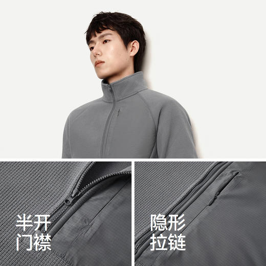 森马卫衣男保温半开襟摇粒绒上衣户外拼接肌理感立领2025冬季新款 商品图3