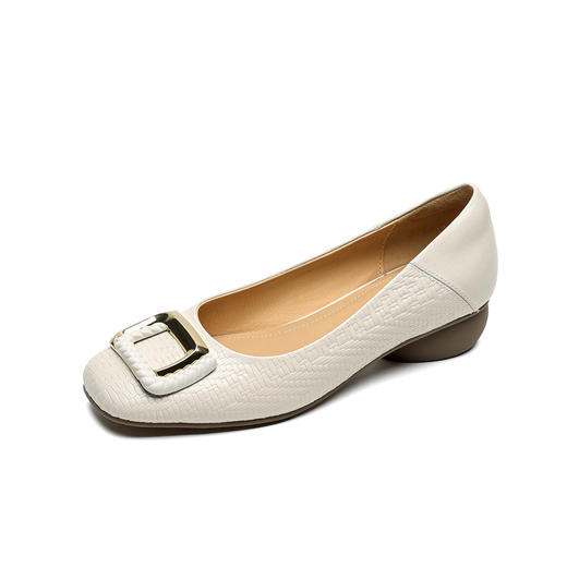 OLD 1314法式气质方头浅口单鞋超软羊皮软底不累脚低跟瓢鞋 商品图4