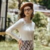 OLrain欧芮儿法式优雅斜领长袖针织T恤女秋季2025新款通勤打底衫 商品缩略图0