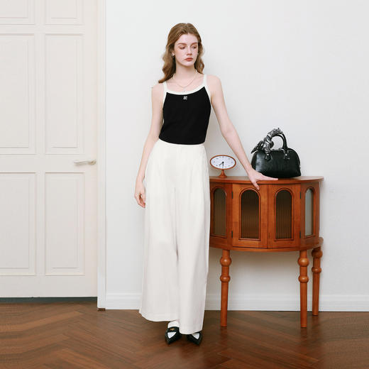 【商场同款】诗凡黎圆领刺绣吊带背心25夏新款针织上衣3G4130781 商品图1