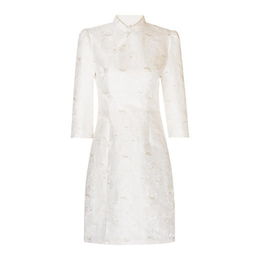 「自」全新升级【铂金会员358/天猫479/差价121】(05232)洛诗琳新中式提花连衣裙2025秋季国风改良显瘦旗袍连衣裙女 商品图4