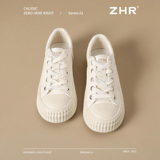 ZHR则则厚底小白鞋女时尚轻便板鞋2025春季爆款ins百搭休闲运动鞋 商品图1