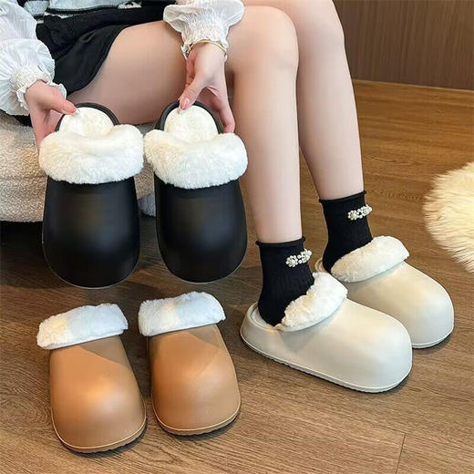 【走出仙女范❗️气质包头棉拖鞋】符合人体生理学设计，鞋底止滑不磨脚，柔软轻盈舒适，复古小方头包头懒人拖外出拖鞋，踩屎感厚底可爱保暖居家拖鞋L 商品图0