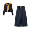 HR YJLY8602休闲时尚气质披肩套装洋气减龄宽松阔腿裤两件套 商品缩略图4
