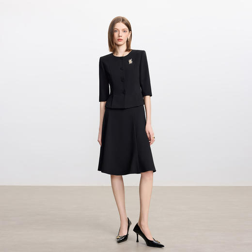 IWY/黑色职业西装套裙女初秋七分袖正式场合商务正装工作服CS2339 商品图0