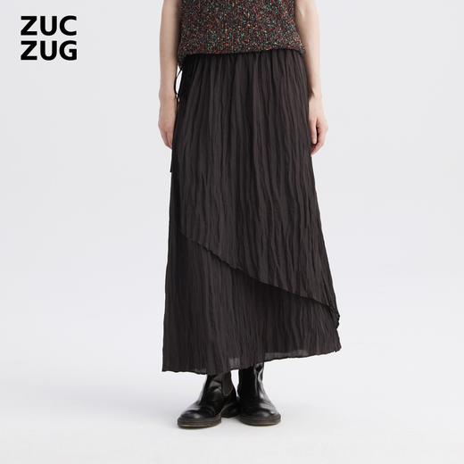 2楼素然竖条乱褶半裙1250 商品图0