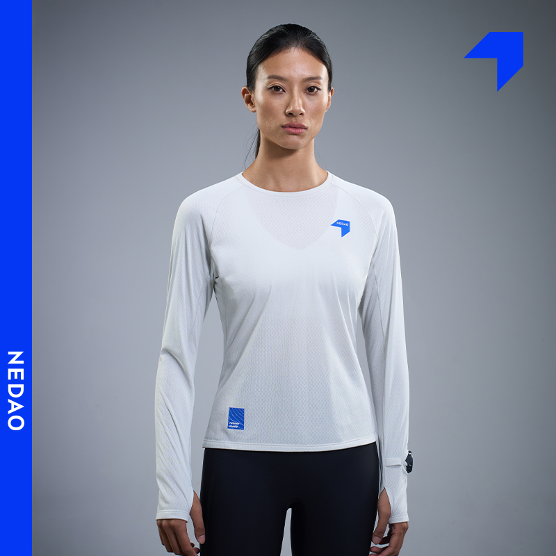 内道圆领风洞长袖女款越野跑步训练马拉松散热透气短袖T恤