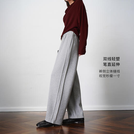 OLrain欧芮儿宽松休闲小刀裤女秋季2025新款松紧腰抽绳阔腿裤长裤 商品图0