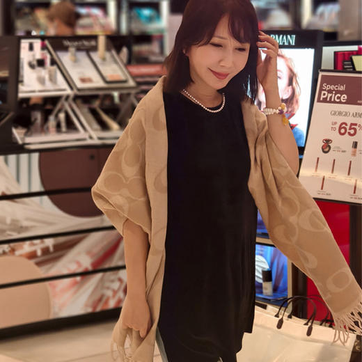 【19:00开抢！！】COACH蔻驰围巾奶茶色基地直邮 商品图1