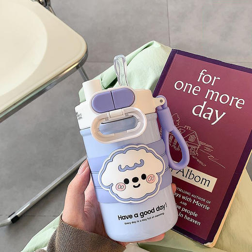 【母婴级内胆！放“芯”喝水】内置硅胶密封圈，开学季儿童316不锈钢保温杯女学生学水杯高颜值便携手提双饮吸管杯子。ra 商品图5