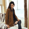 OLrain欧芮儿2025新款女秋季撞色翻领设计感宽松休闲仿麂皮绒外套 商品缩略图2
