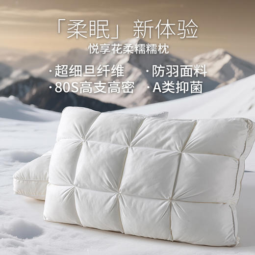 多喜爱 悦享花柔糯糯枕cs【双层填充】【轻盈蓬松】【80S防羽面料】宽大枕面 立高工艺 商品图0