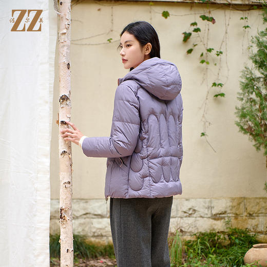 佐尔美冬季新款 双面穿气质连帽羽绒服女M44YY02 商品图4