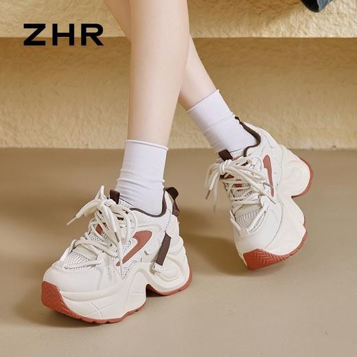 【男女同款】ZHR厚底增高老爹鞋女运动休闲鞋情侣百搭鞋减震耐磨 商品图4