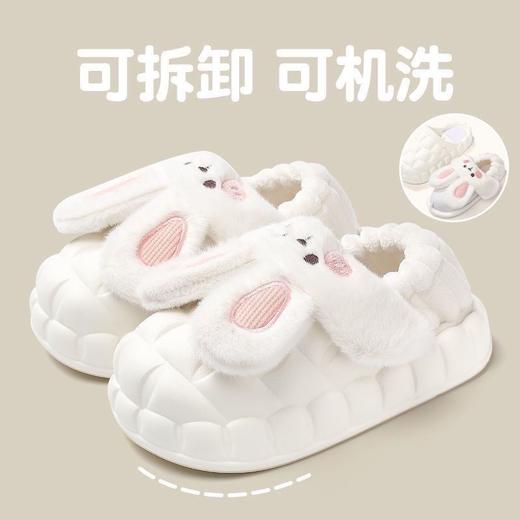 【网红ins风❗️ 可拆洗棉拖鞋】圆润可爱鞋身「蓬松保暖🔥萌萌哒」轻盈防水满满童心，简约秋冬季家居家用，保暖室内外穿厚底棉拖鞋，厚底女士包跟毛毛保暖棉鞋L 商品图2